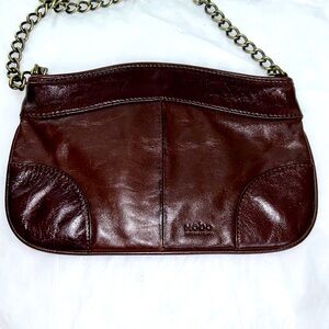 LIKE NEW HOBO INTERNATIONAL Brown Glazed Leather Chain Strap Crossbody